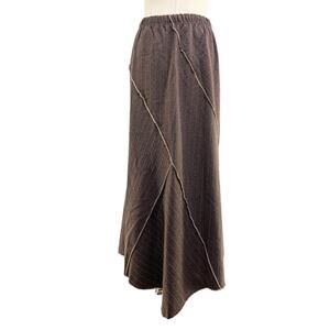Vintage Brown Pinstripe Midi Skirt Y2K